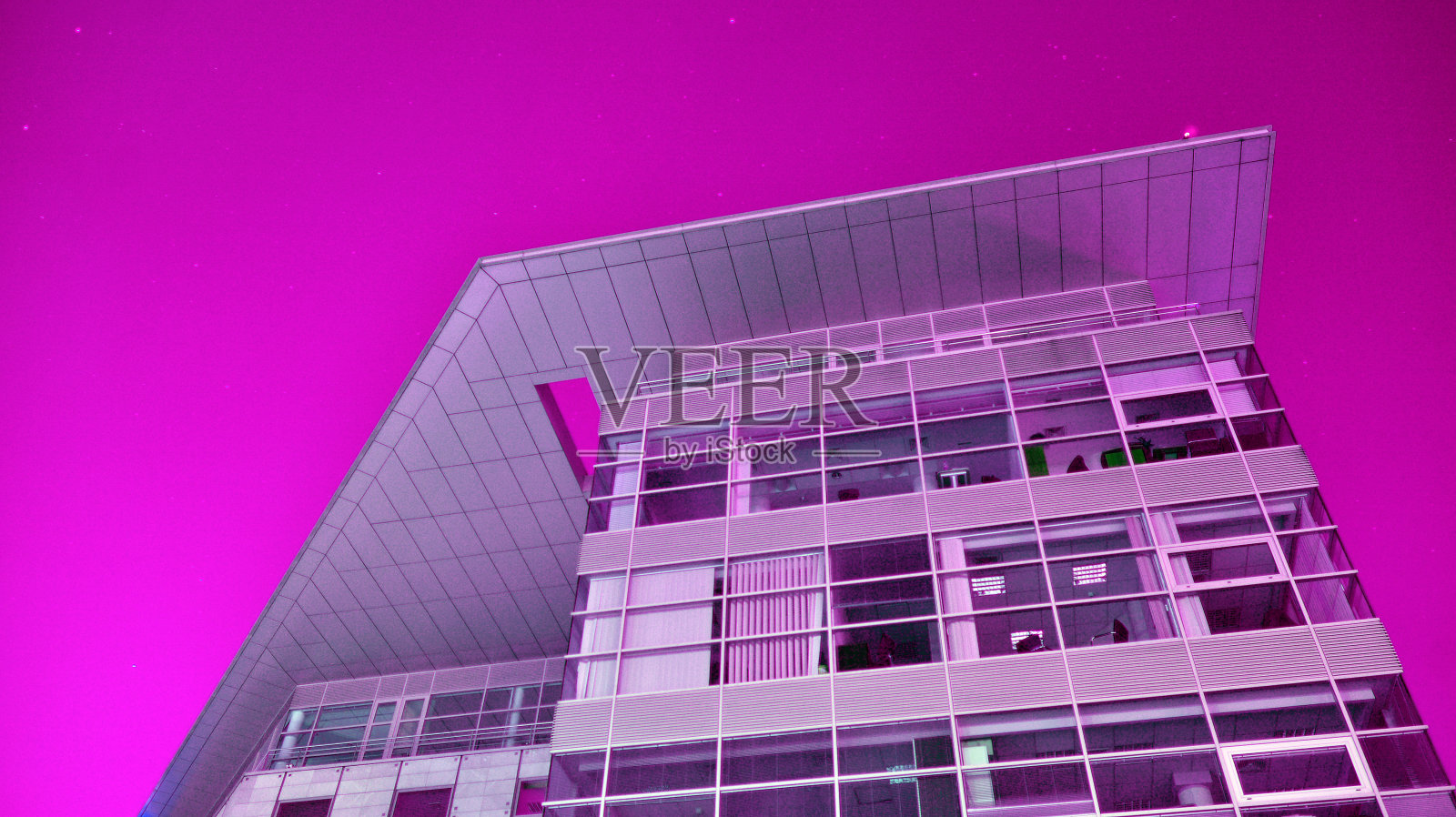 现代建筑二重色调背景。照片摄影图片