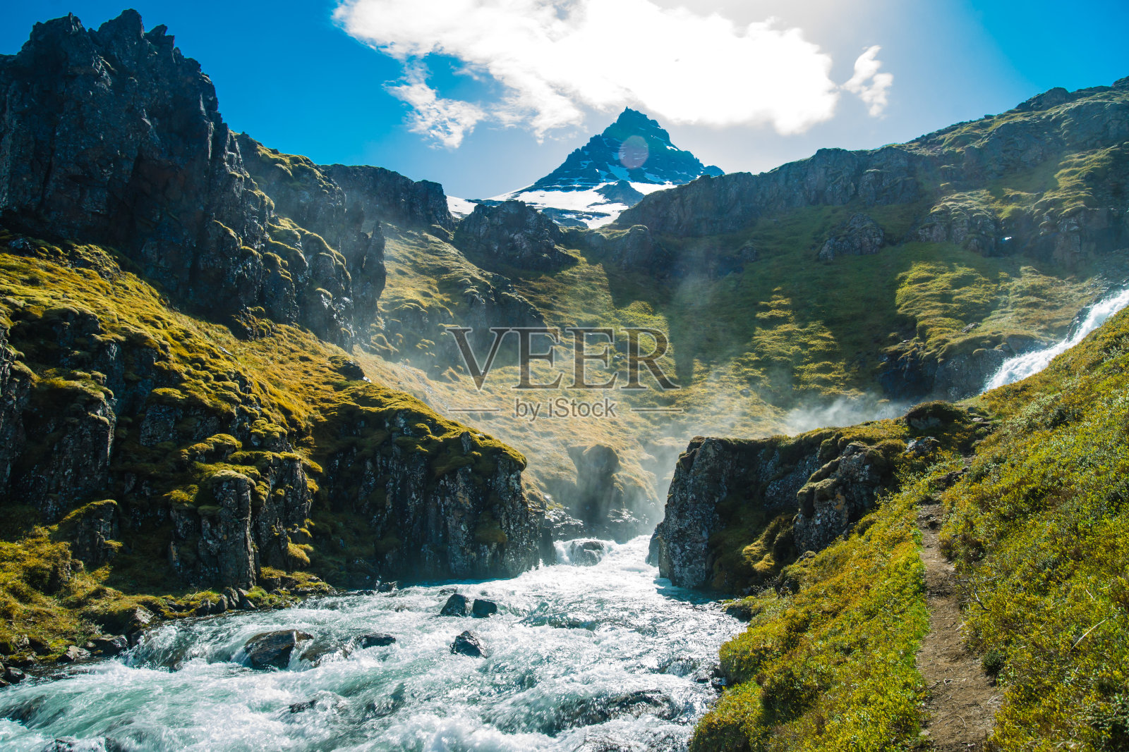 克利夫布雷库福萨瀑布附近山上的美丽景色照片摄影图片