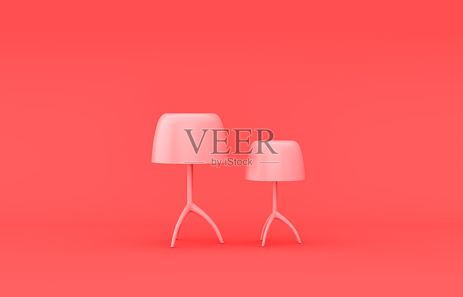 单色，塑料材质单间配件落地灯，单色粉色背景，3d渲染照片摄影图片