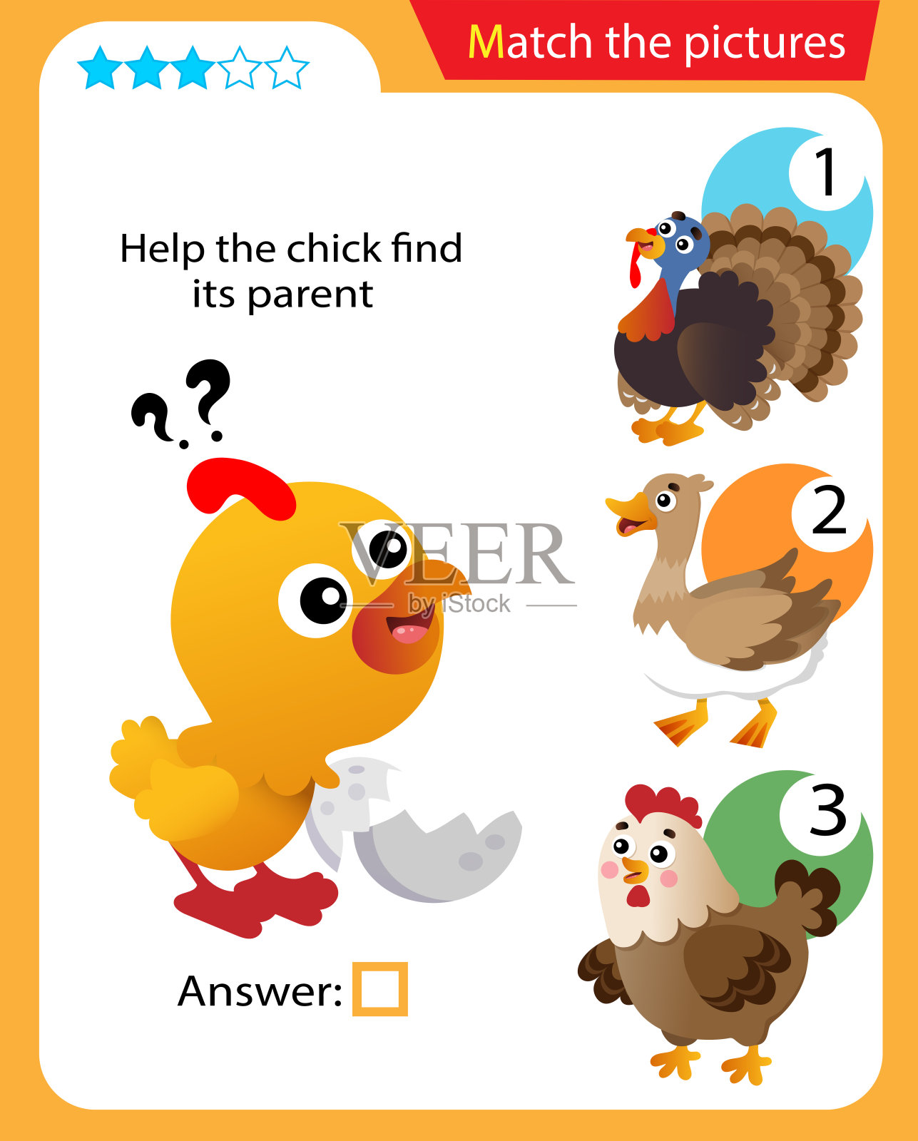 配对游戏，儿童教育游戏。对孩子的难题。匹配正确的对象。帮助雏鸟或雏鸟找到父母。插画图片素材