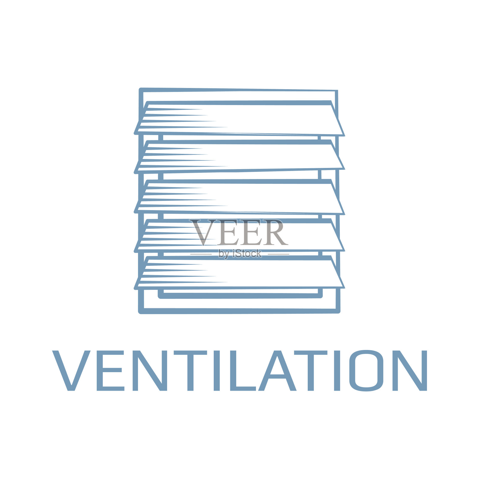 通风图标在复古风格与样本文本插画图片素材