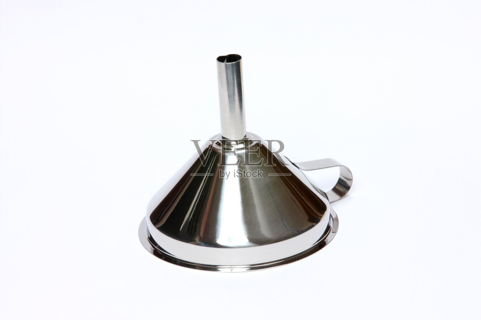 不锈钢漏斗在白色背景照片摄影图片