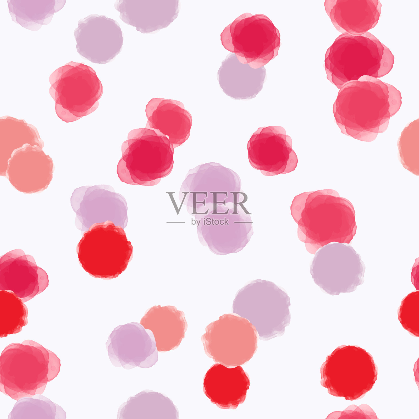 水彩抽象无缝图案与圆插画图片素材