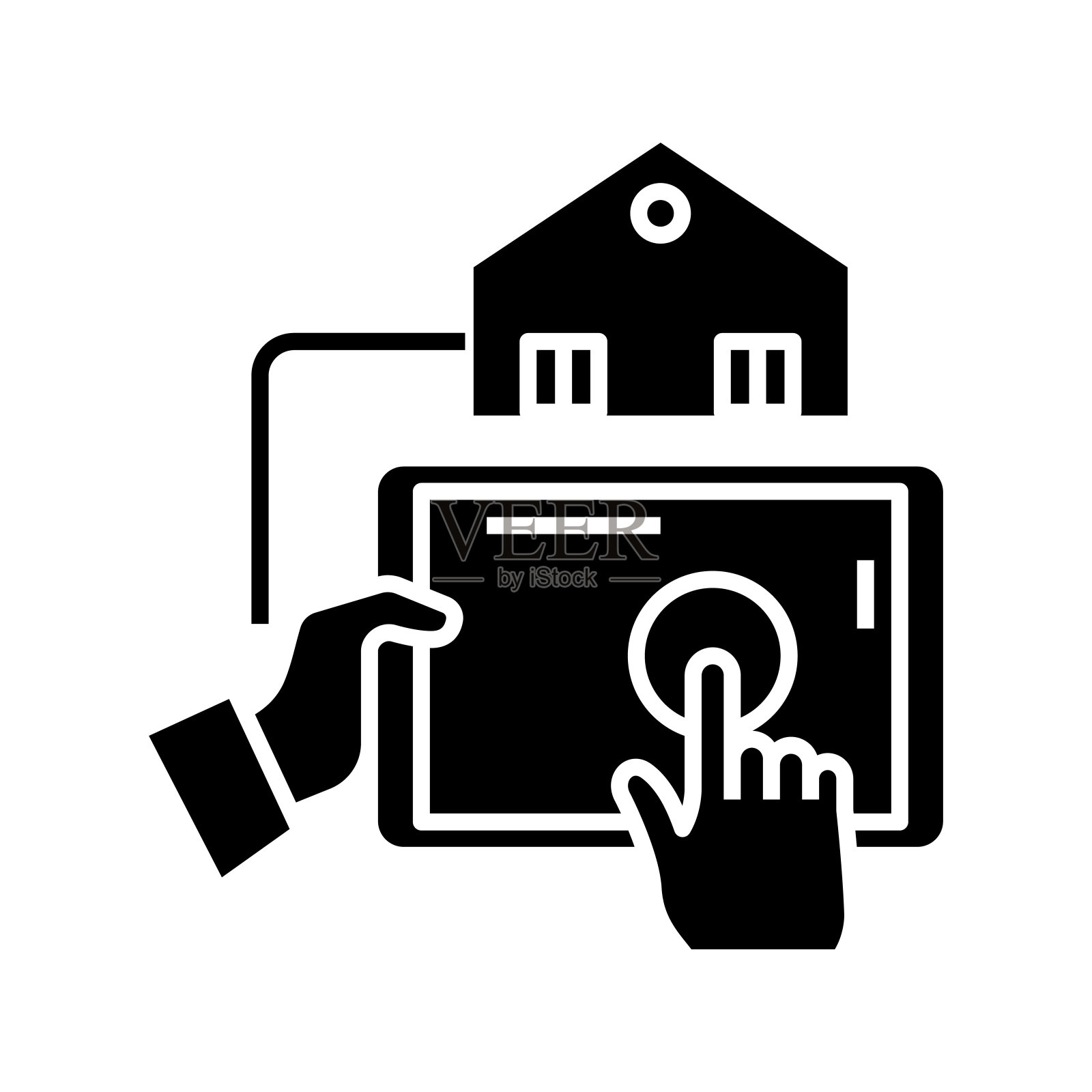 选择公寓黑色图标、概念插图、矢量平面符号、象形符号插画图片素材