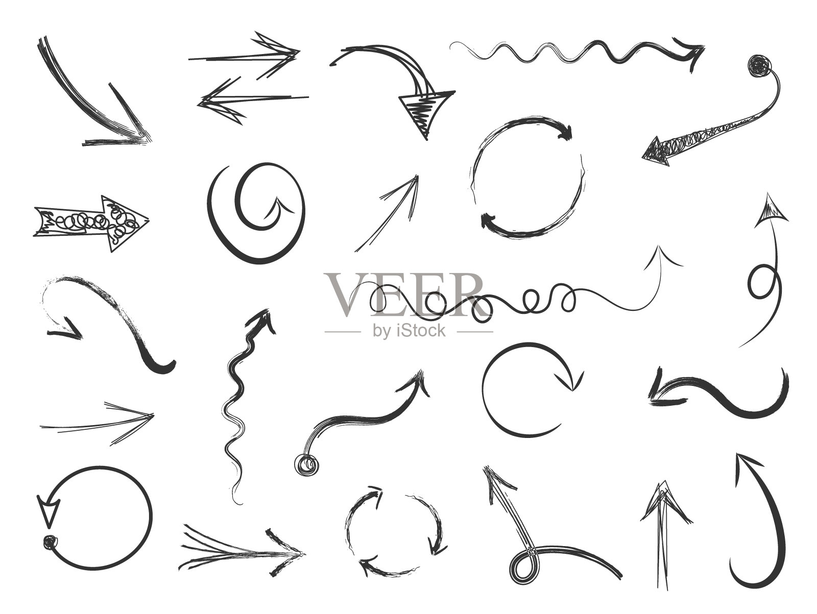 设置箭头涂鸦。设计元素图片