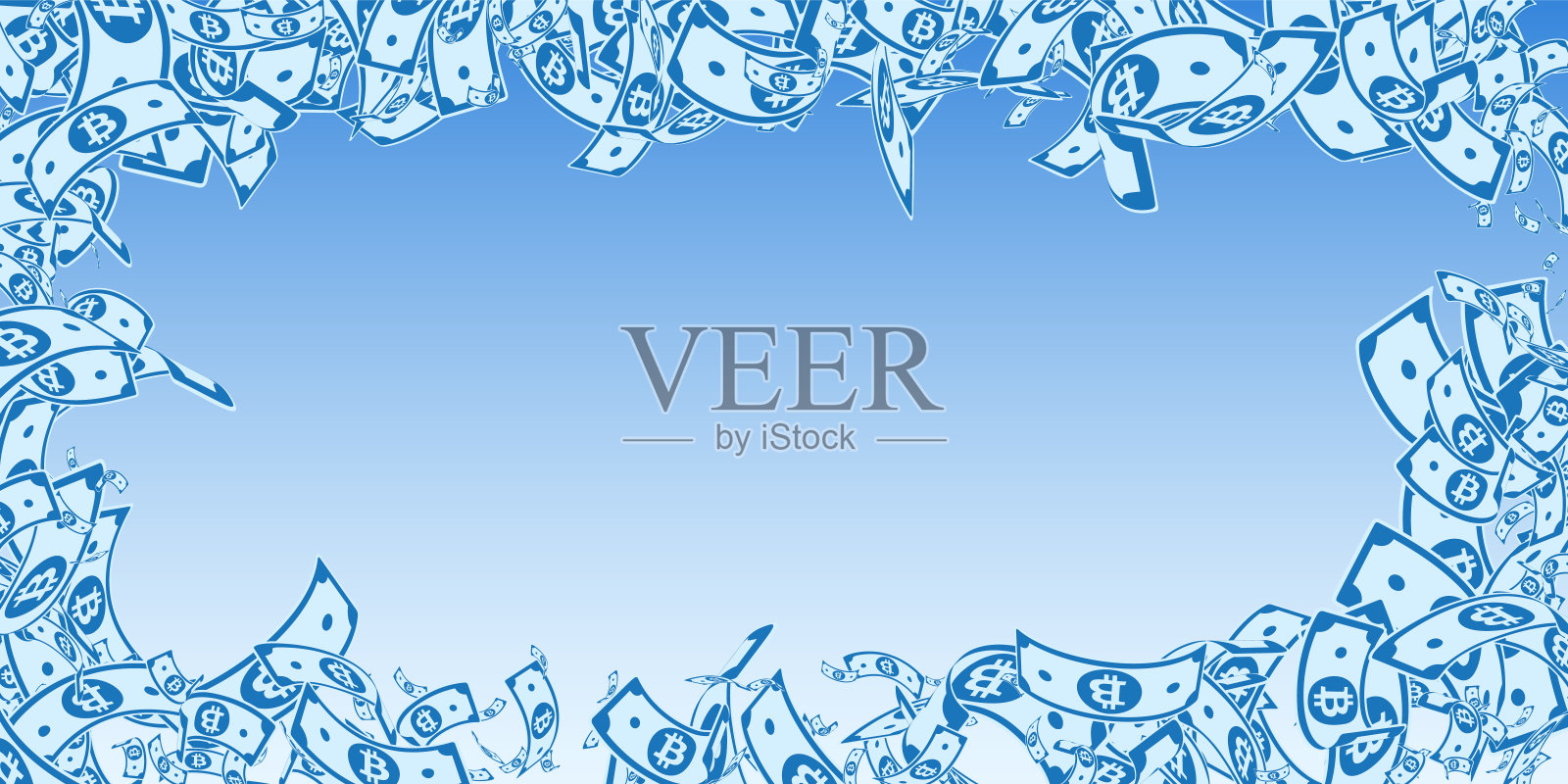 比特币、互联网货币票据纷纷下跌。混乱的英国电信插画图片素材