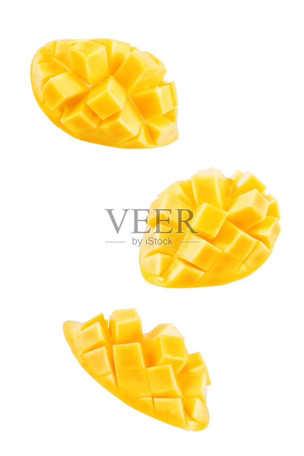 白色背景上的成熟泰国芒果照片摄影图片