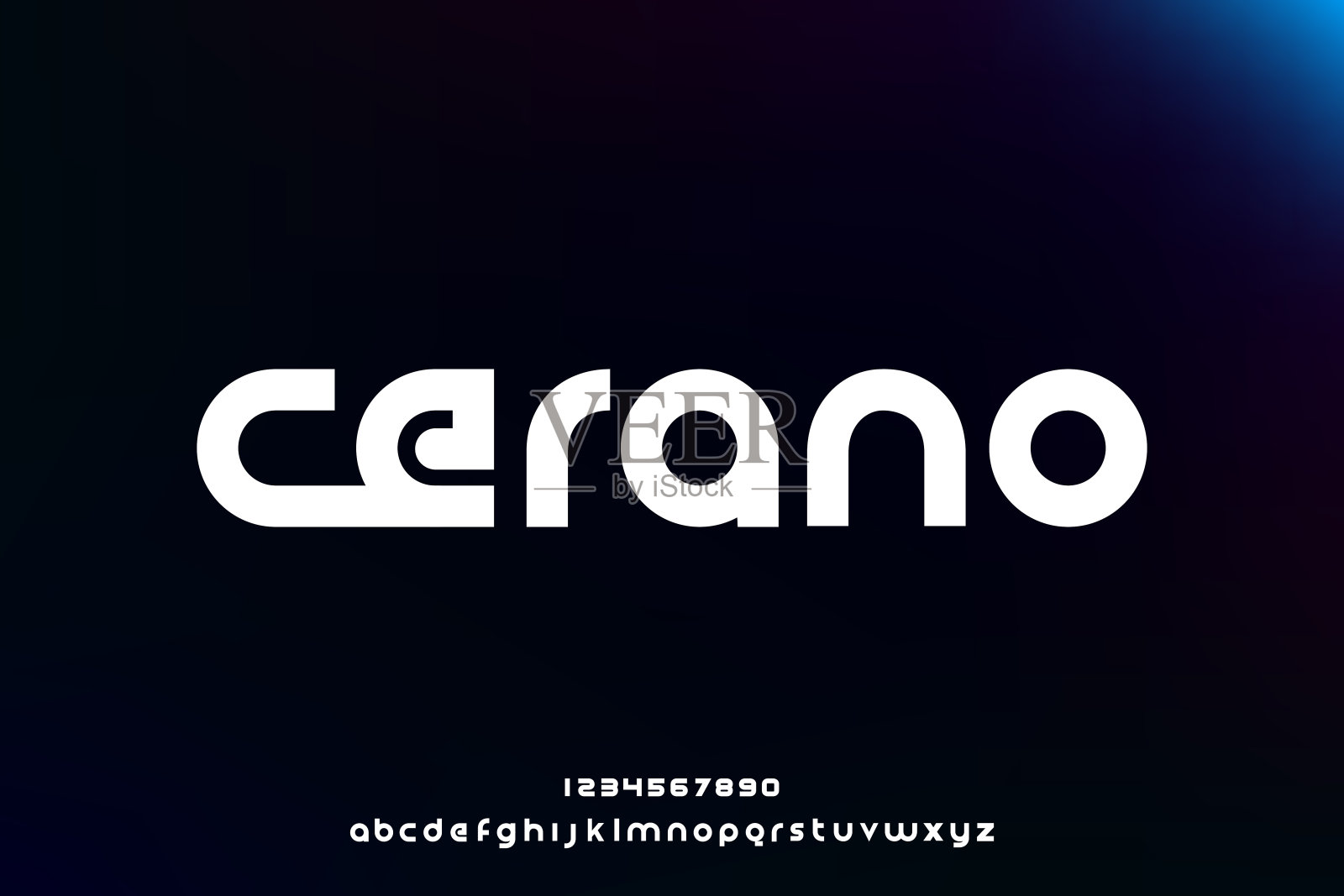 Cerano，一个现代极简主义的未来主义字母字体设计插画图片素材