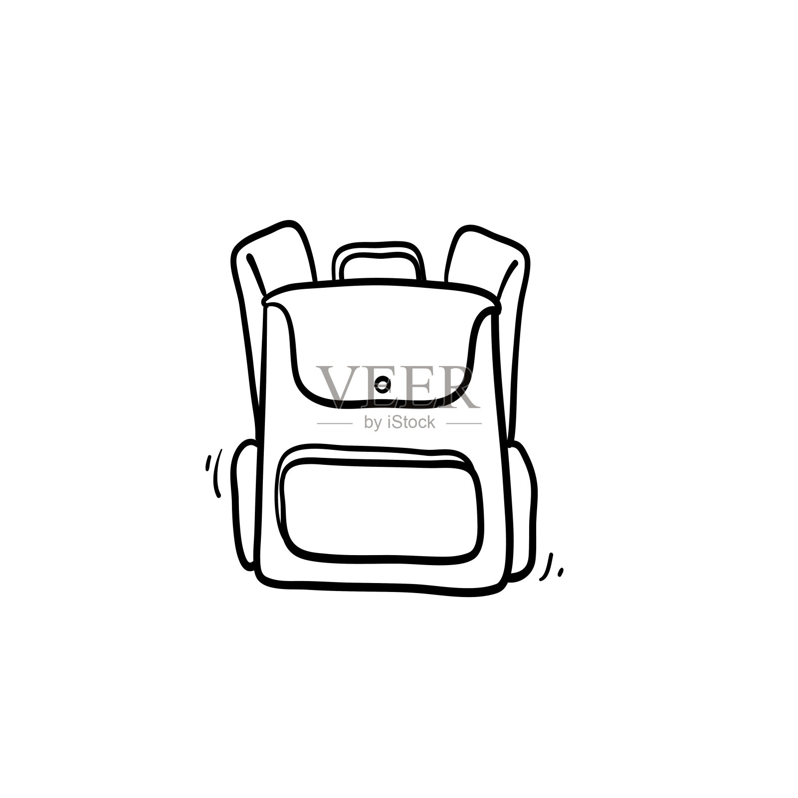 手绘背包图标。线的艺术风格。Vector.doodle图标素材