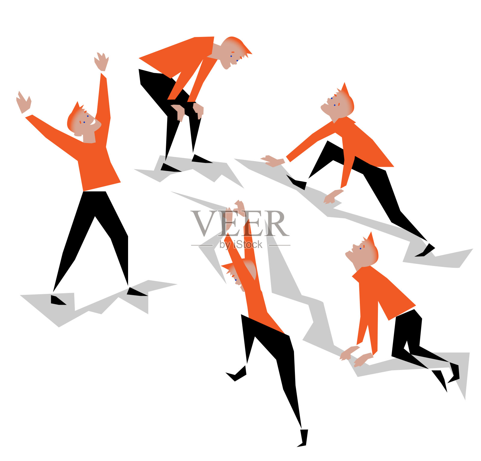 人攀爬插画图片素材