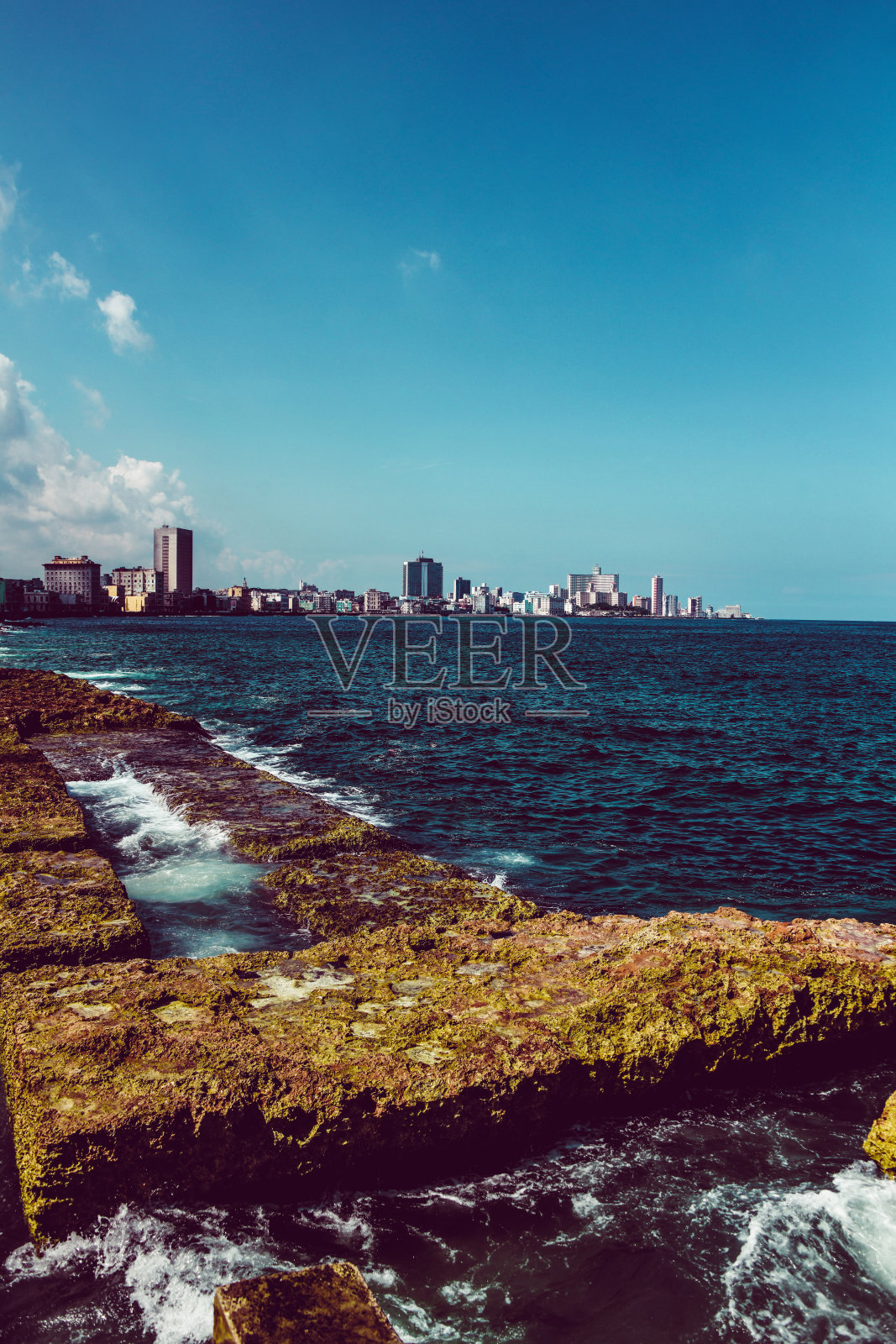 古巴哈瓦那的海景照片摄影图片