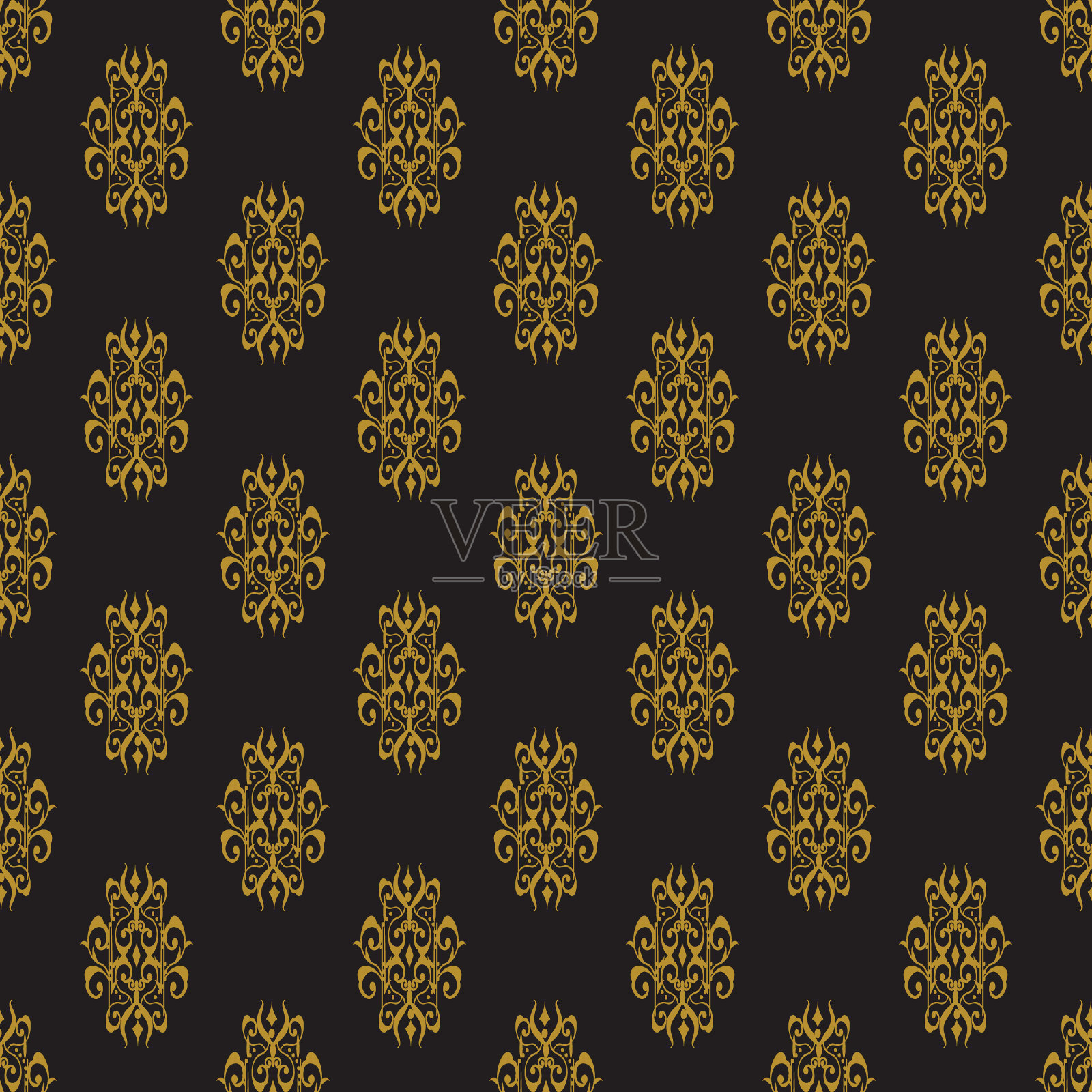 大马士革无缝模式背景版权免费矢量插画图片素材