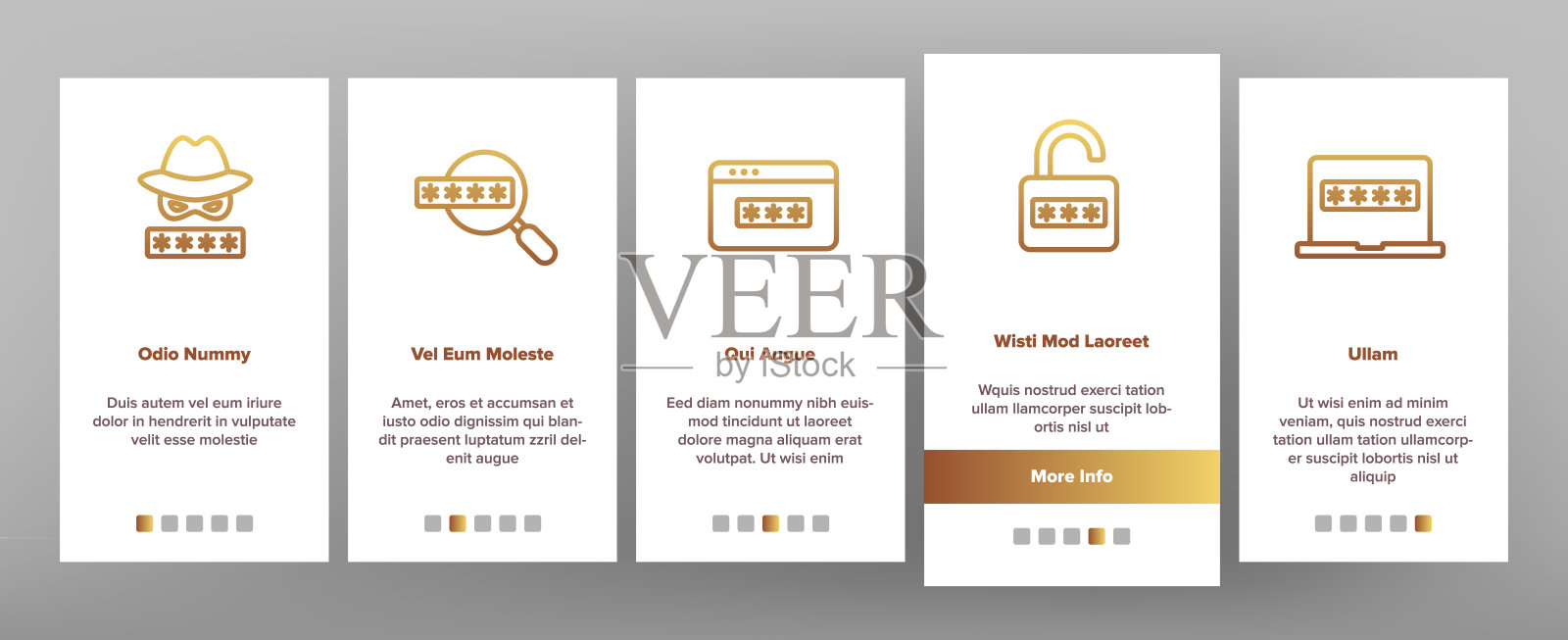 密码保护登录图标设置矢量插画图片素材