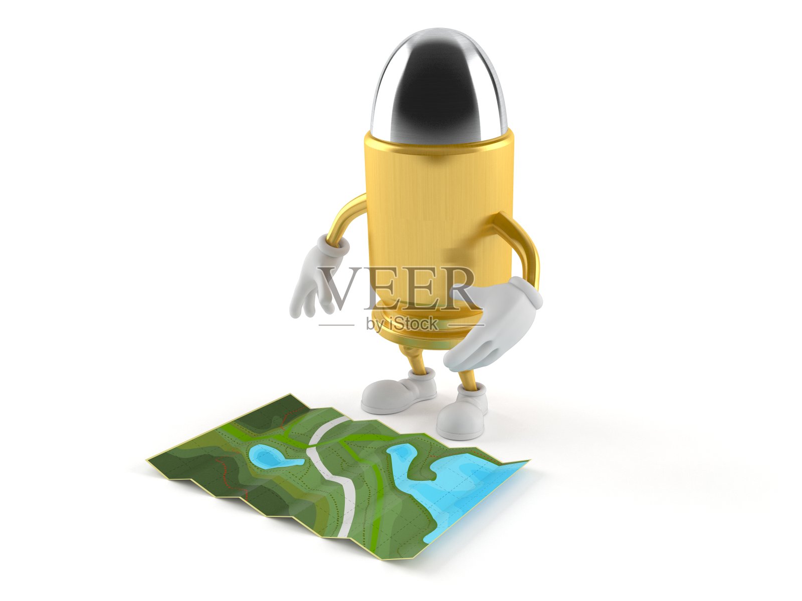 正在看地图的子弹形象照片摄影图片