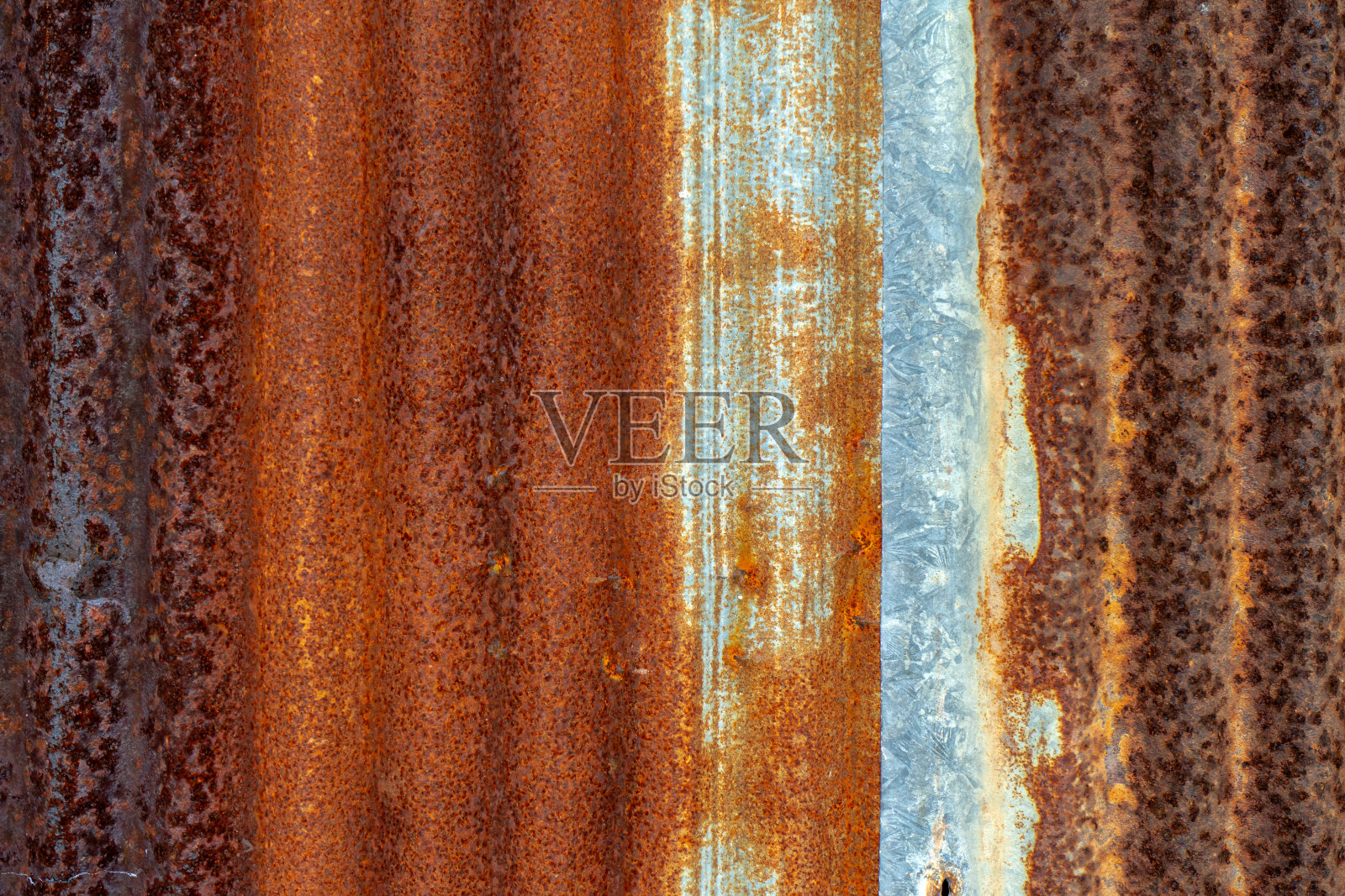 旧的锌片开始腐烂背景。照片摄影图片