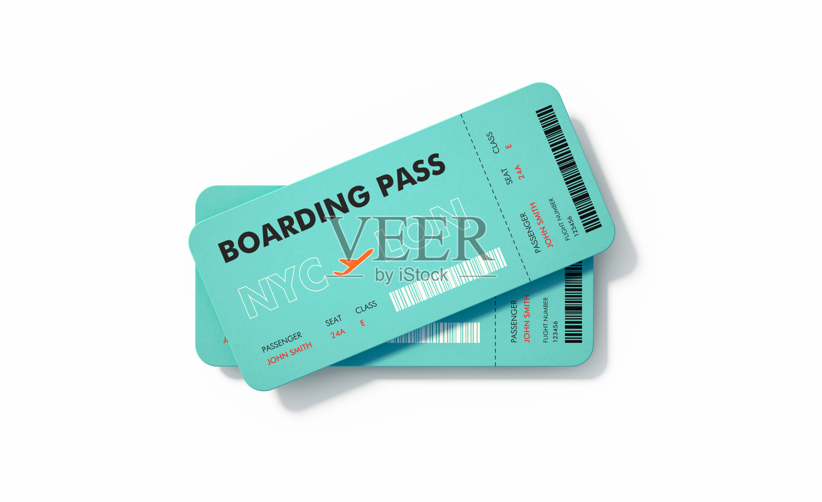 白色背景的皇家蓝色机票配对照片摄影图片