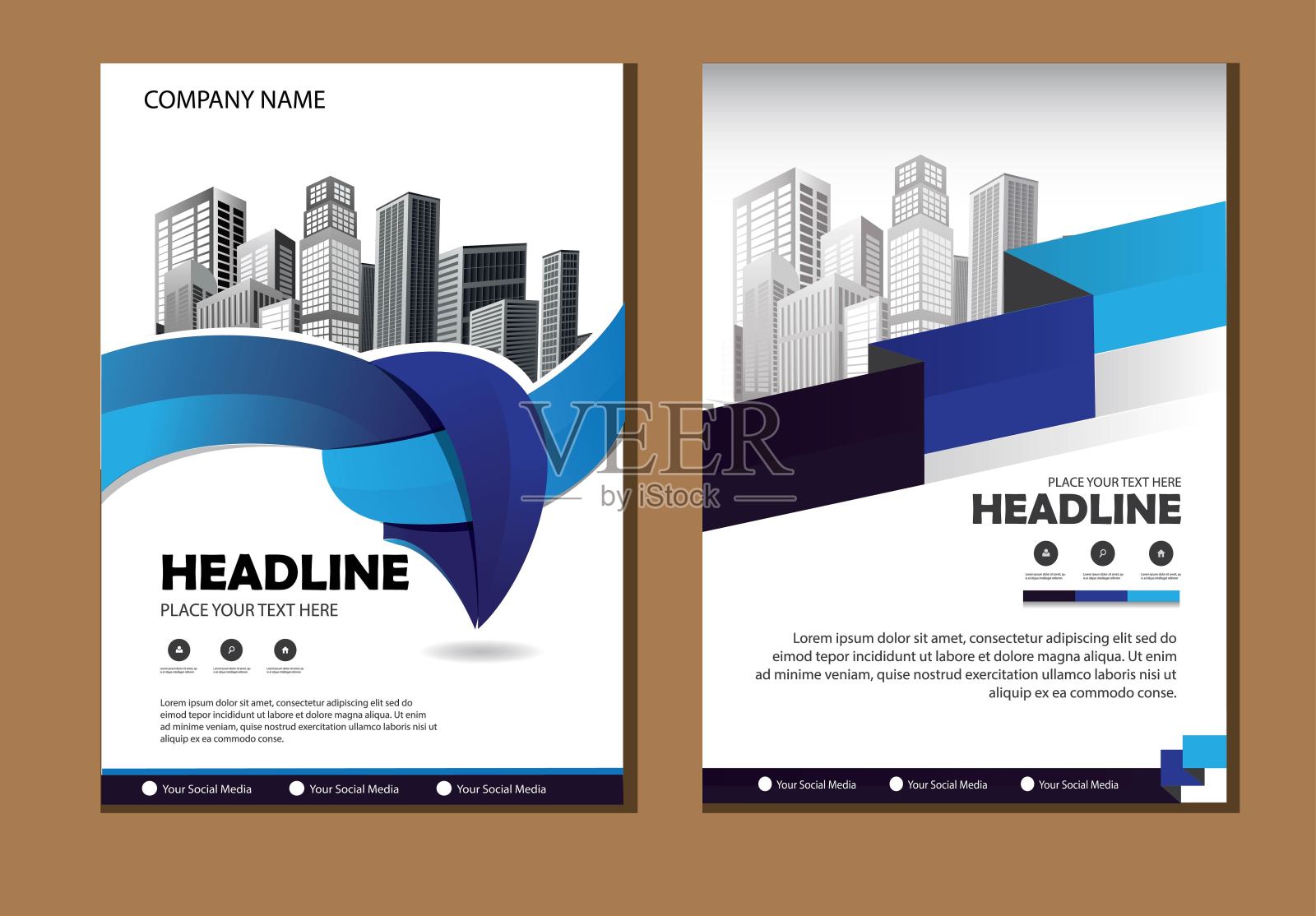 业务抽象向量模板。宣传册设计，涵盖现代布局，年度报告，海报，传单A4彩色三角形，几何形状的科技，科学，市场与灯光背景插画图片素材