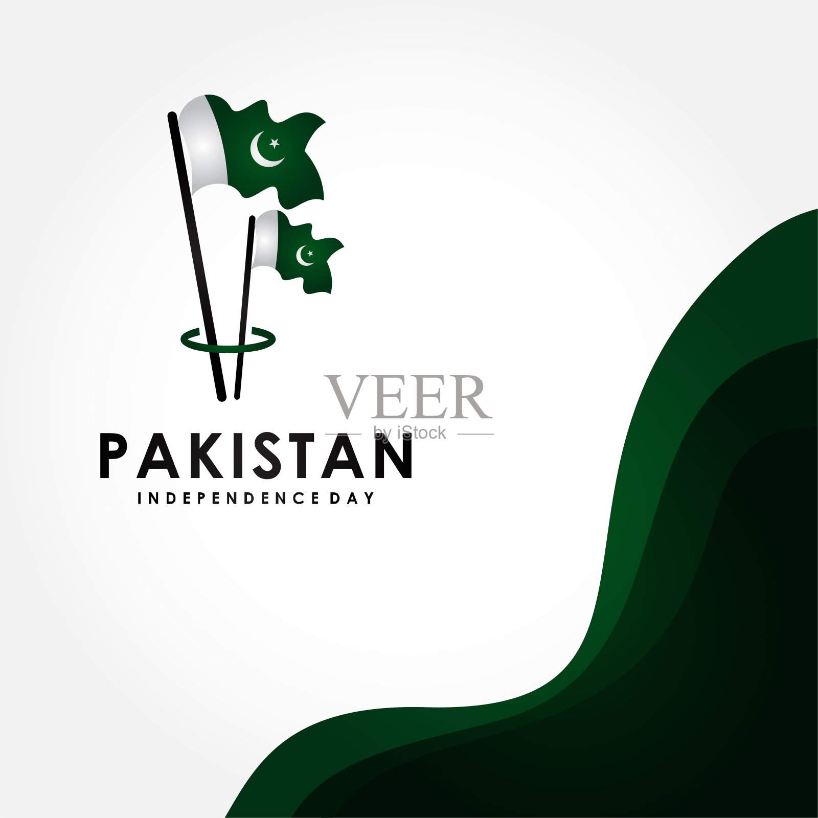巴基斯坦独立日，国庆日矢量设计庆祝时刻插画图片素材