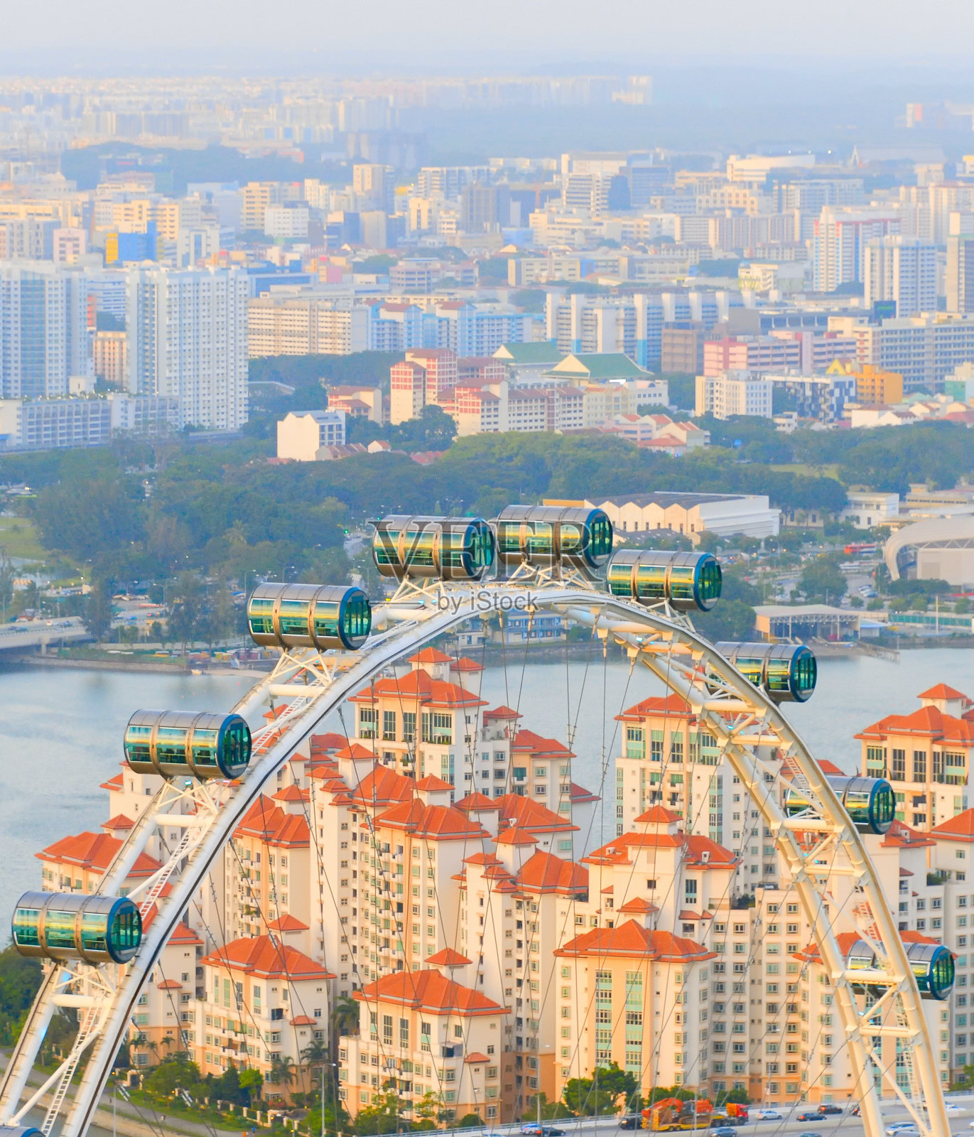 天际线新加坡轮渡摩天轮照片摄影图片