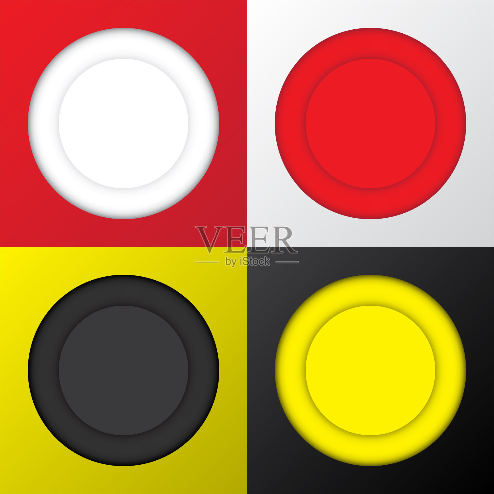 圆形横幅与复制空间白，红，黑，黄设计元素图片