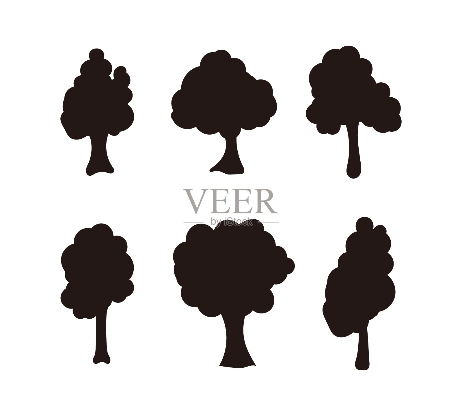 组树。插画图片素材