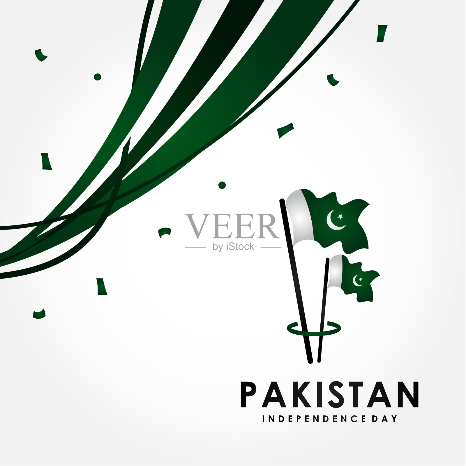 巴基斯坦独立日，国庆日矢量设计庆祝时刻插画图片素材