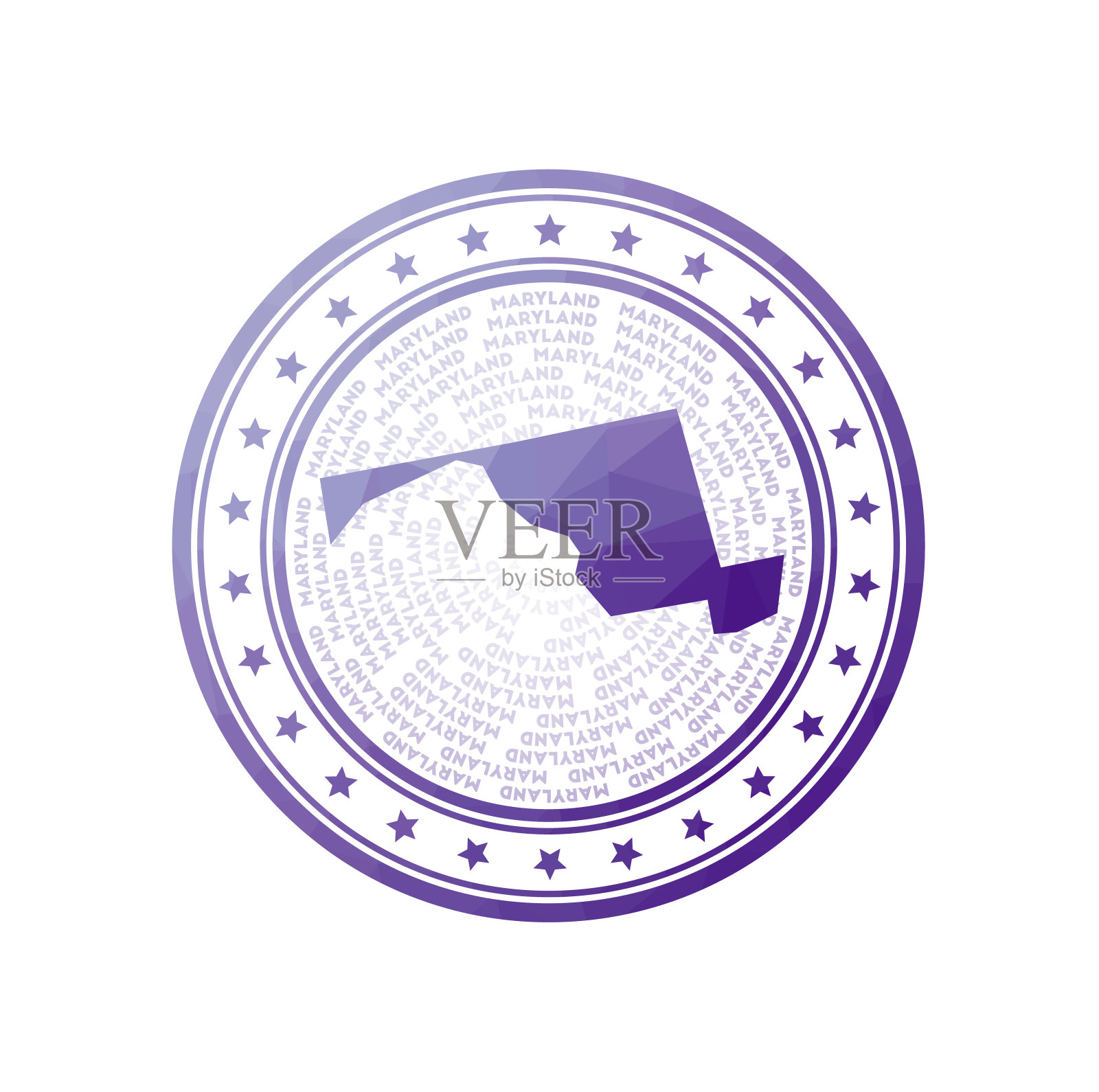 平坦低聚邮票马里兰。插画图片素材