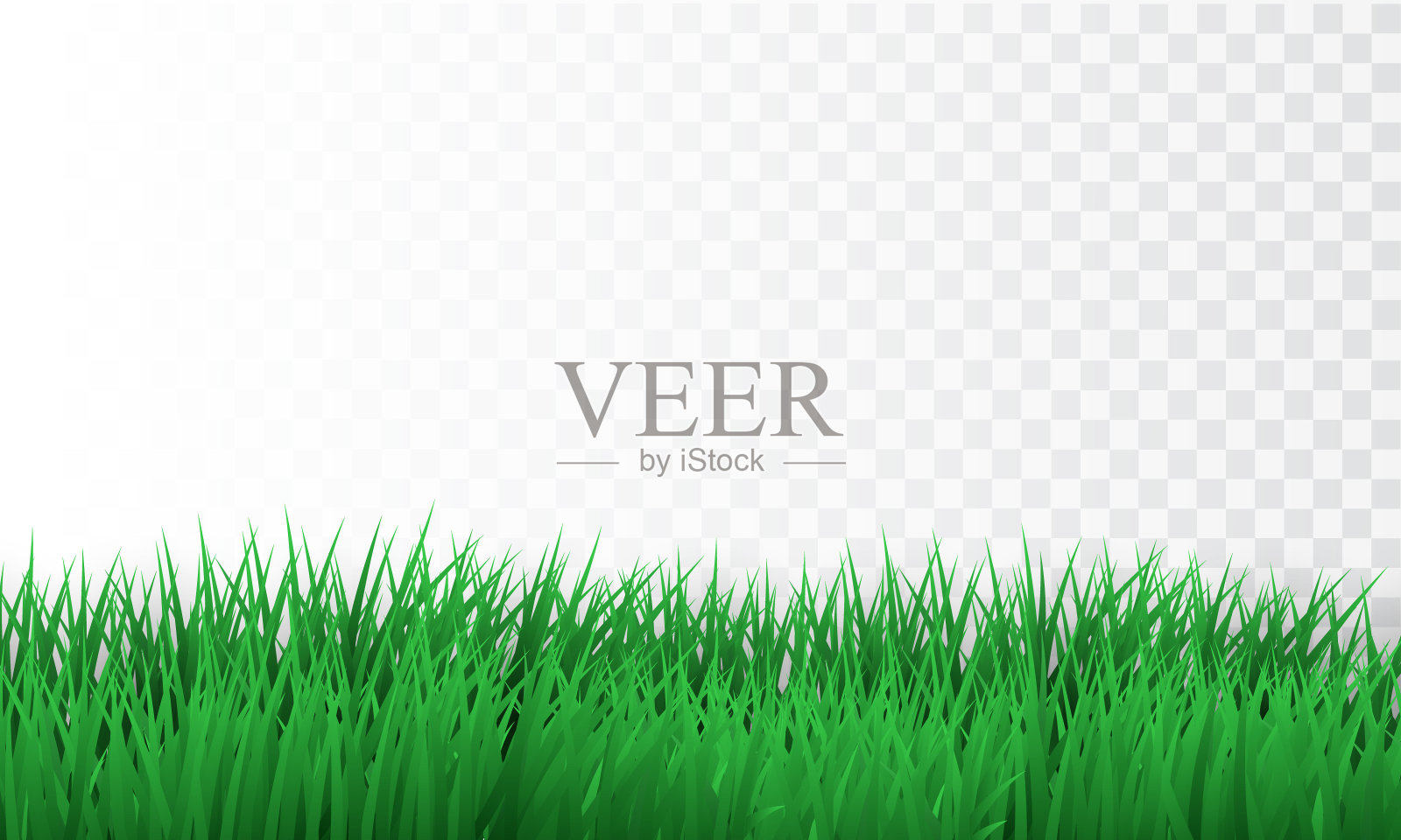 绿色的草边界上透明的背景。矢量图设计元素图片