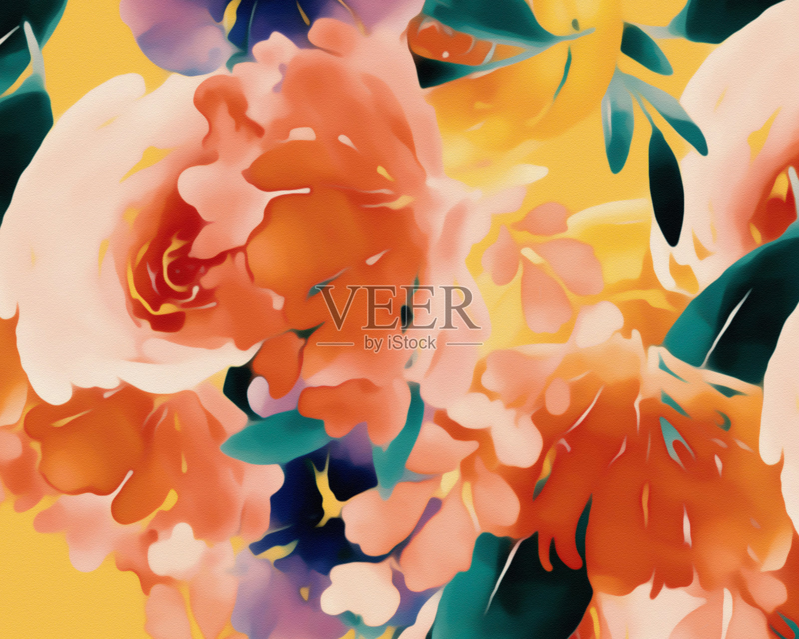 现代的花朵插画图片素材