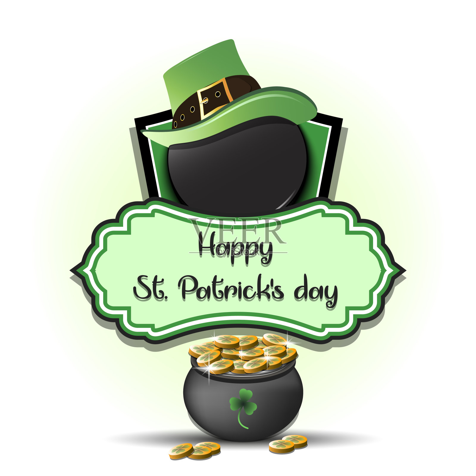 圣帕特里克节快乐，冰球快乐设计元素图片