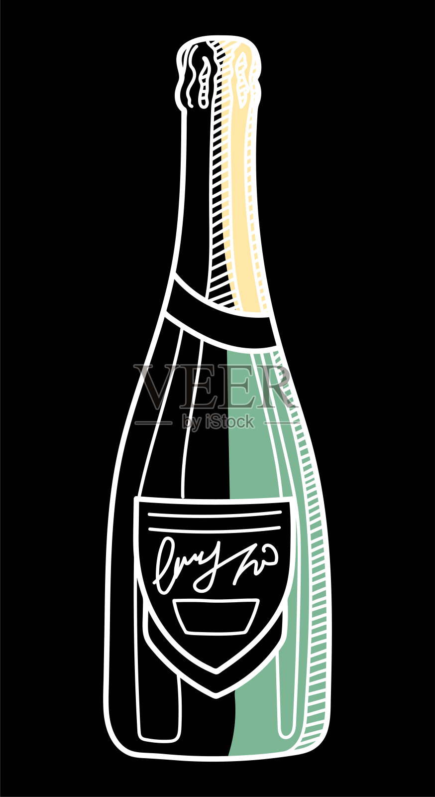 手绘酒精瓶插画图片素材