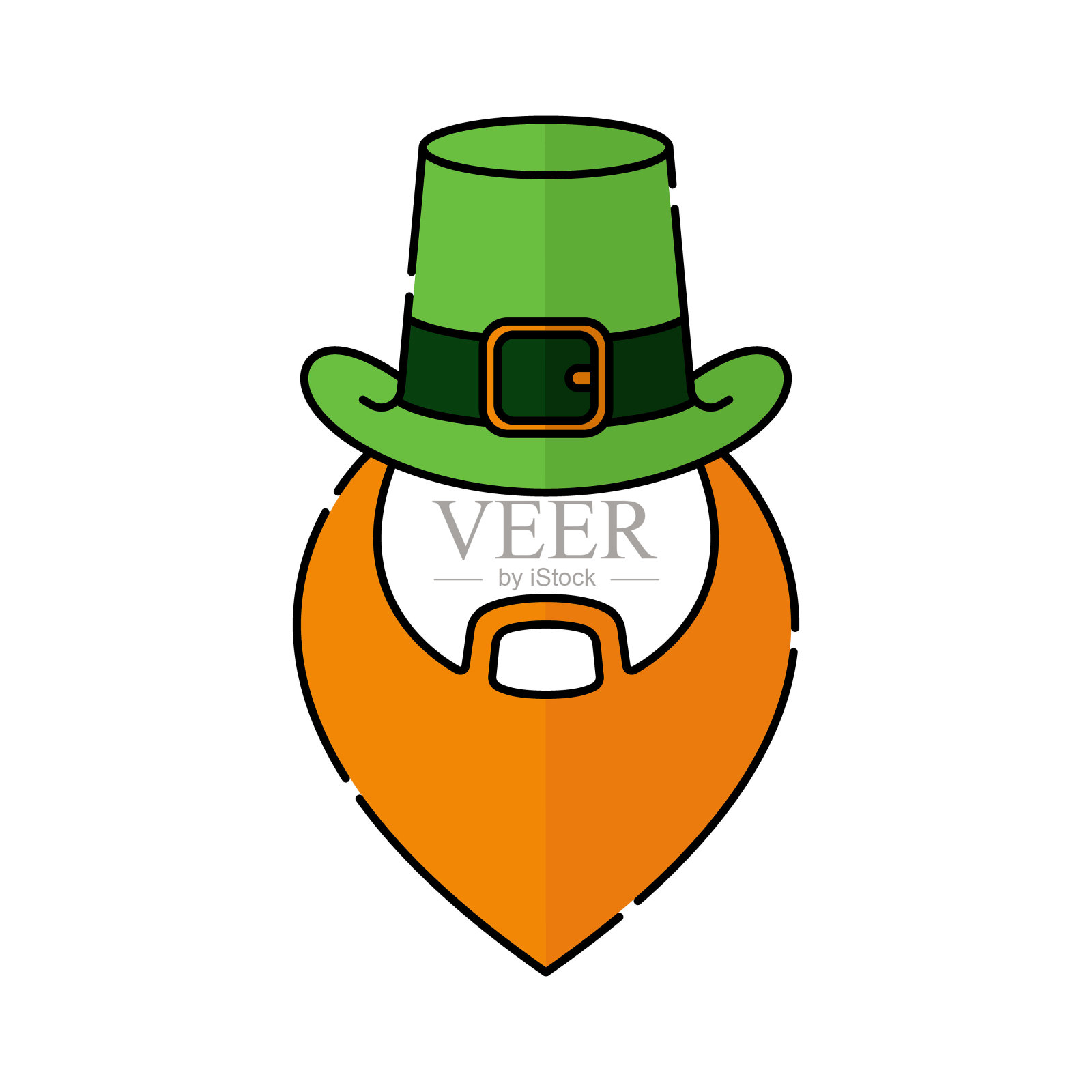 小精灵平面图标矢量插图。圣帕特里克节矢量插图。设计元素图片