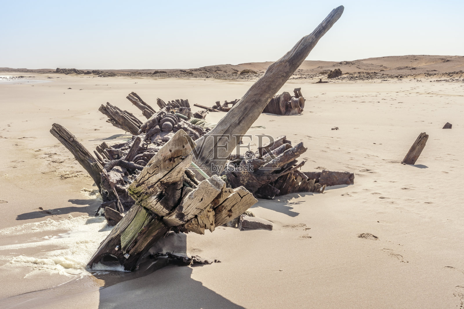 纳米比亚骷髅海岸国家公园的沉船照片摄影图片