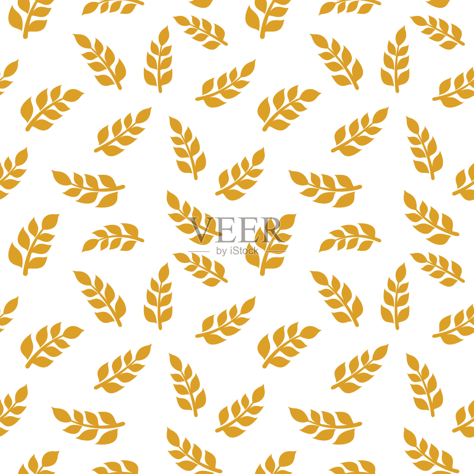 小麦飙升。粮食植物剪影。小麦模式。模板向量。插画图片素材