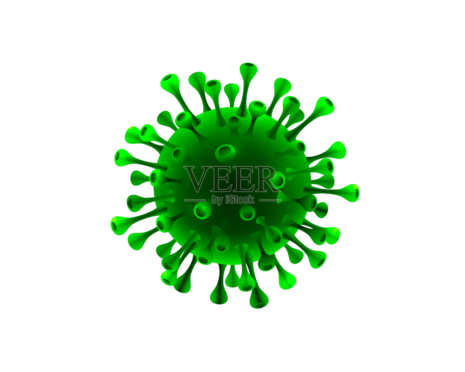 病毒生物危险，生物宏观，白色背景。插画图片素材