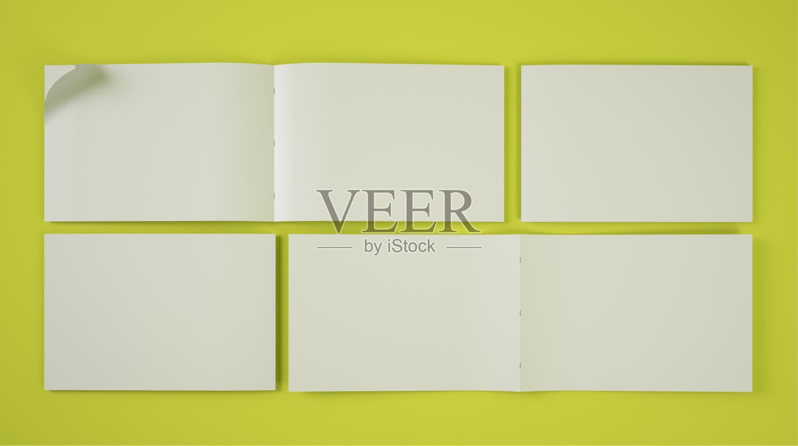 以绿色为背景的横向宣传册照片摄影图片