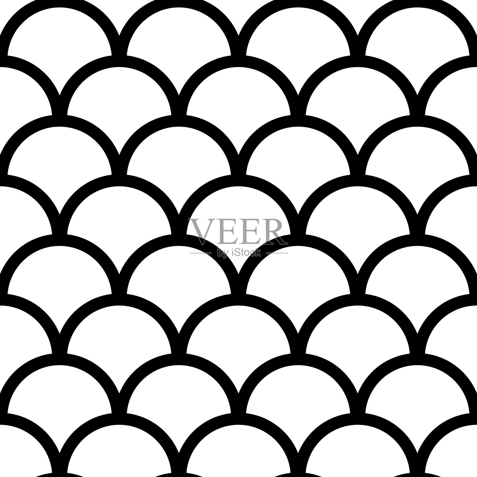 矢量无缝鱼鳞图案。美丽的东方装饰。设计织物，纺织品，墙纸，包装插画图片素材