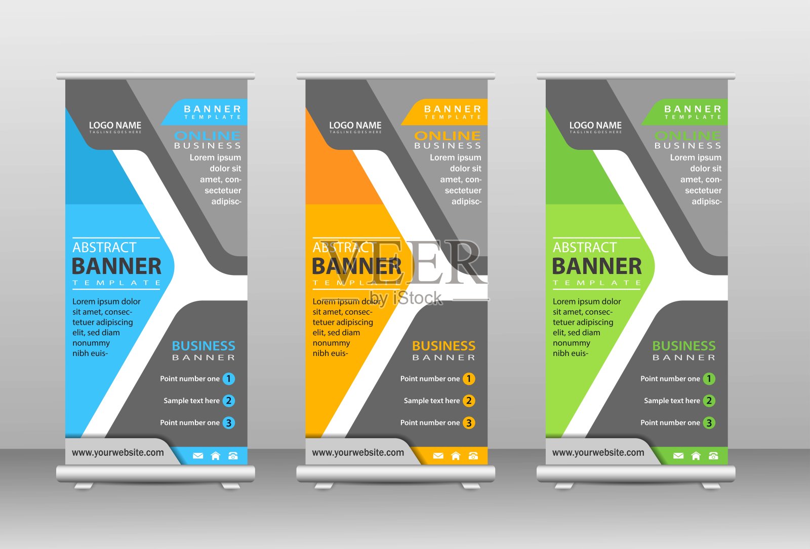 卷起的横幅设计模板素材