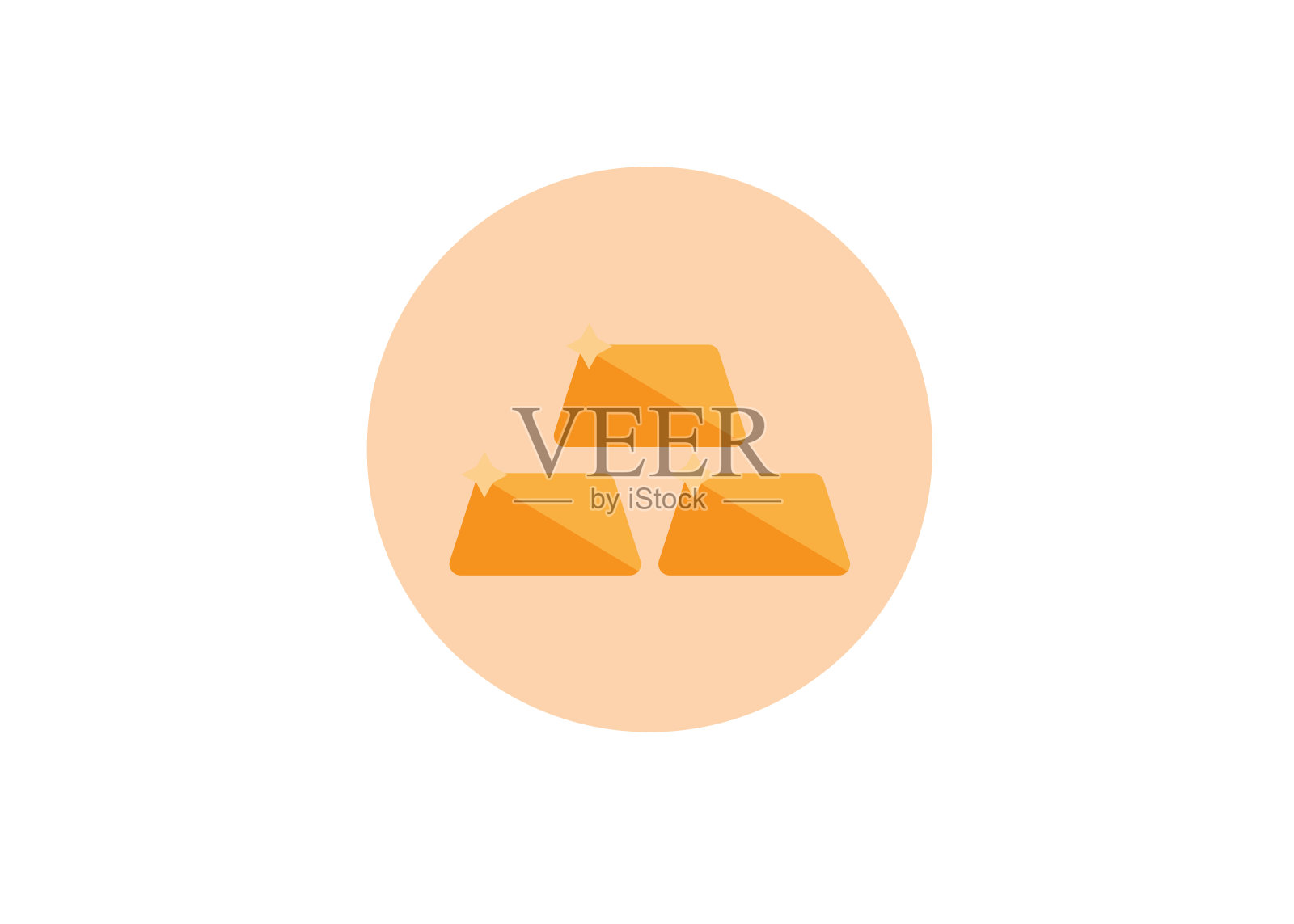 平面设计风格黄金矢量插图，完美的图标和设计元素。图标素材