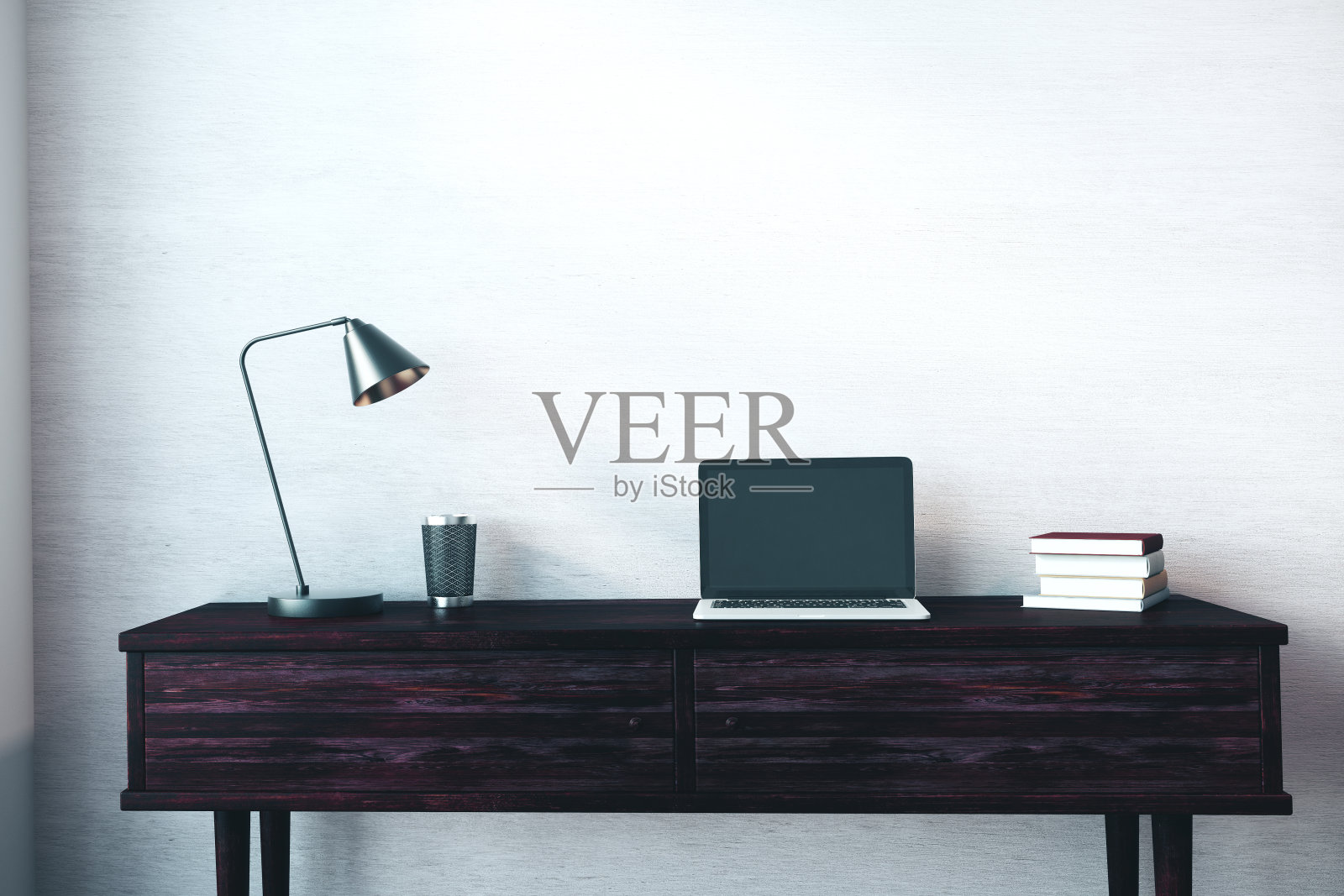 木桌和空笔记本照片摄影图片