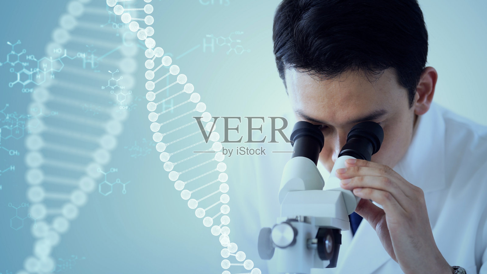 基因工程的概念。医学科学。科学实验室。照片摄影图片