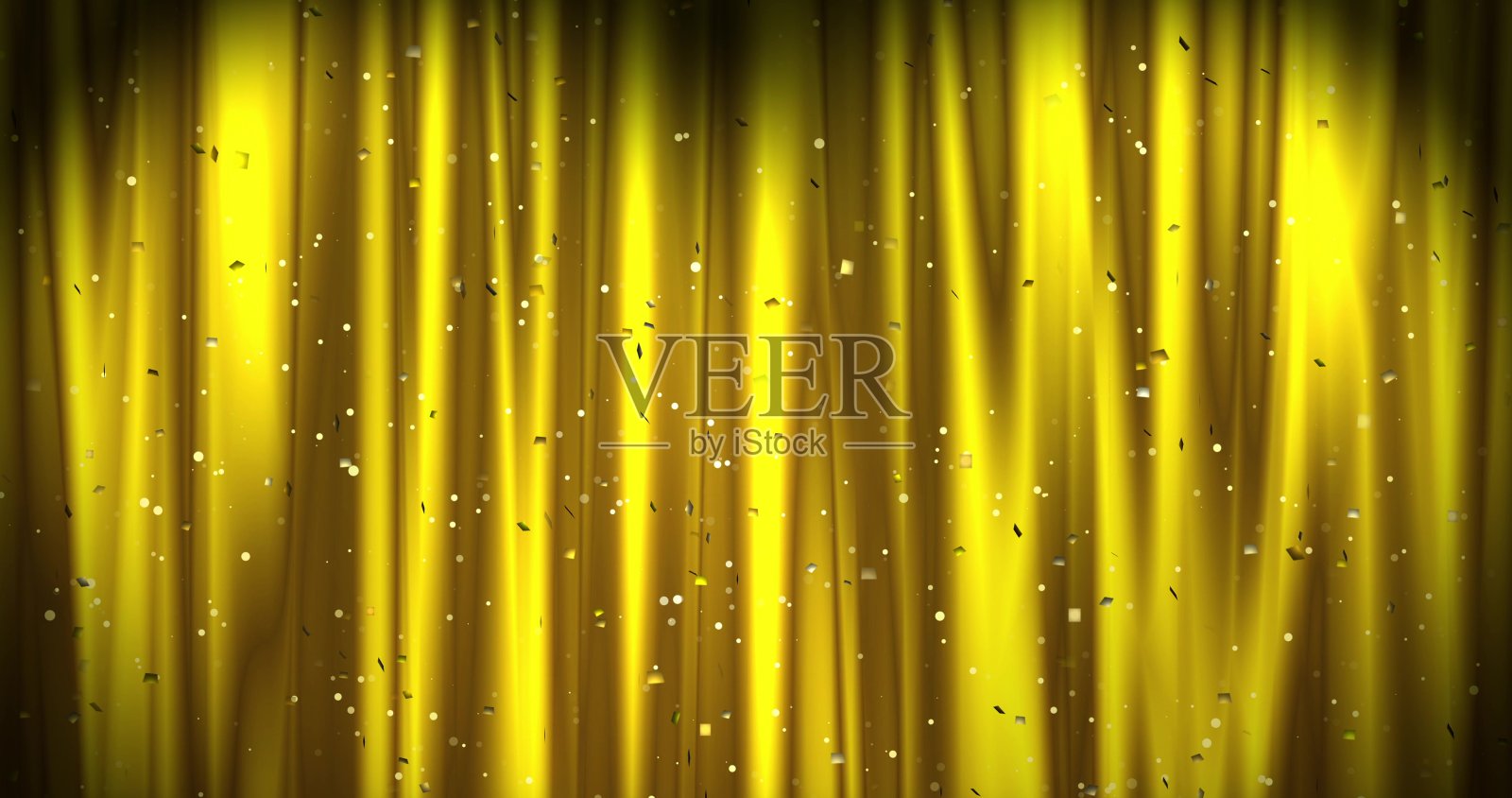 金色的圣诞快乐背景与金色的星星和彩色纸屑。Walpaper情人节。三维渲染照片摄影图片