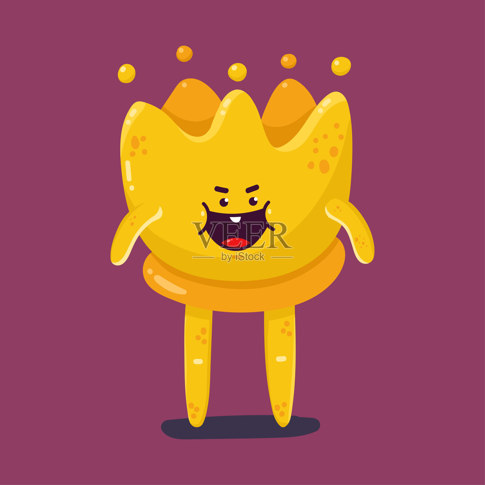 有趣的细菌载体卡通人物孤立的背景。设计元素图片