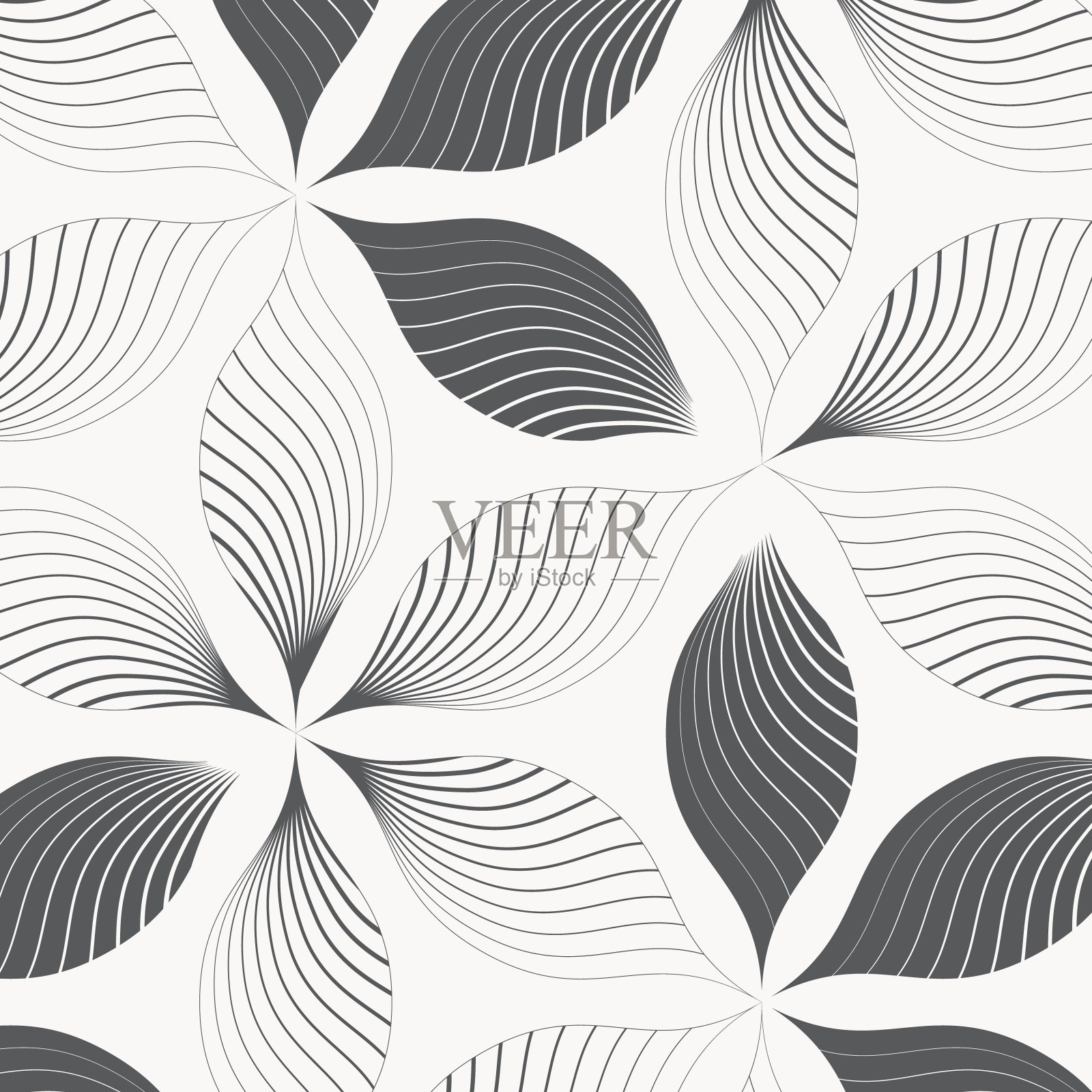 矢量图案，重复的抽象花瓣的花上六边形的形状。用于织物、墙纸、印刷的图形清洁。图案在色板上插画图片素材