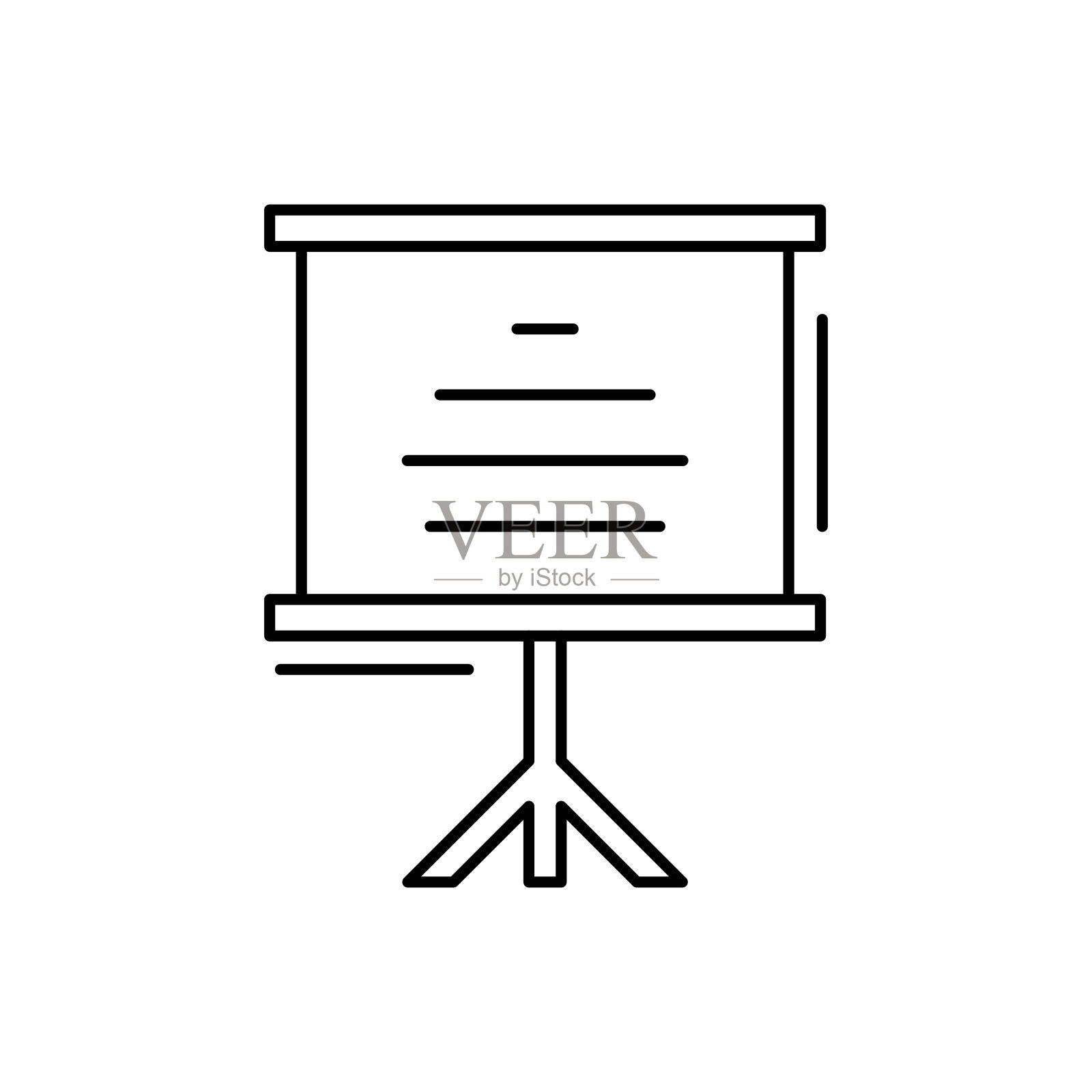 屏幕图标。简单的线条，轮廓矢量元素的办公工具图标，用户界面和用户体验，网站或移动应用程序插画图片素材