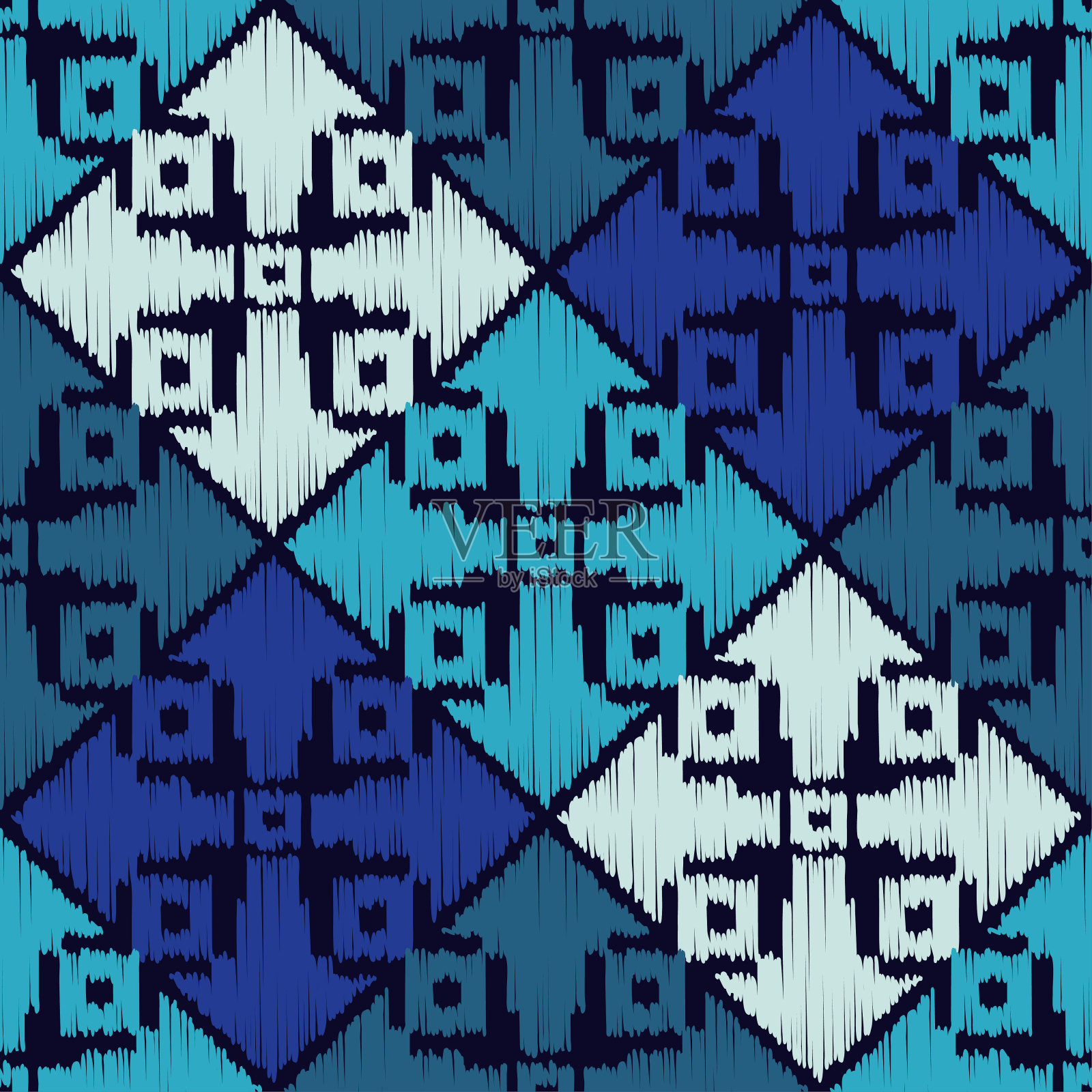 阿兹特克的元素。民族那种波西米亚风格的装饰。无缝模式。部落的主题。插画图片素材