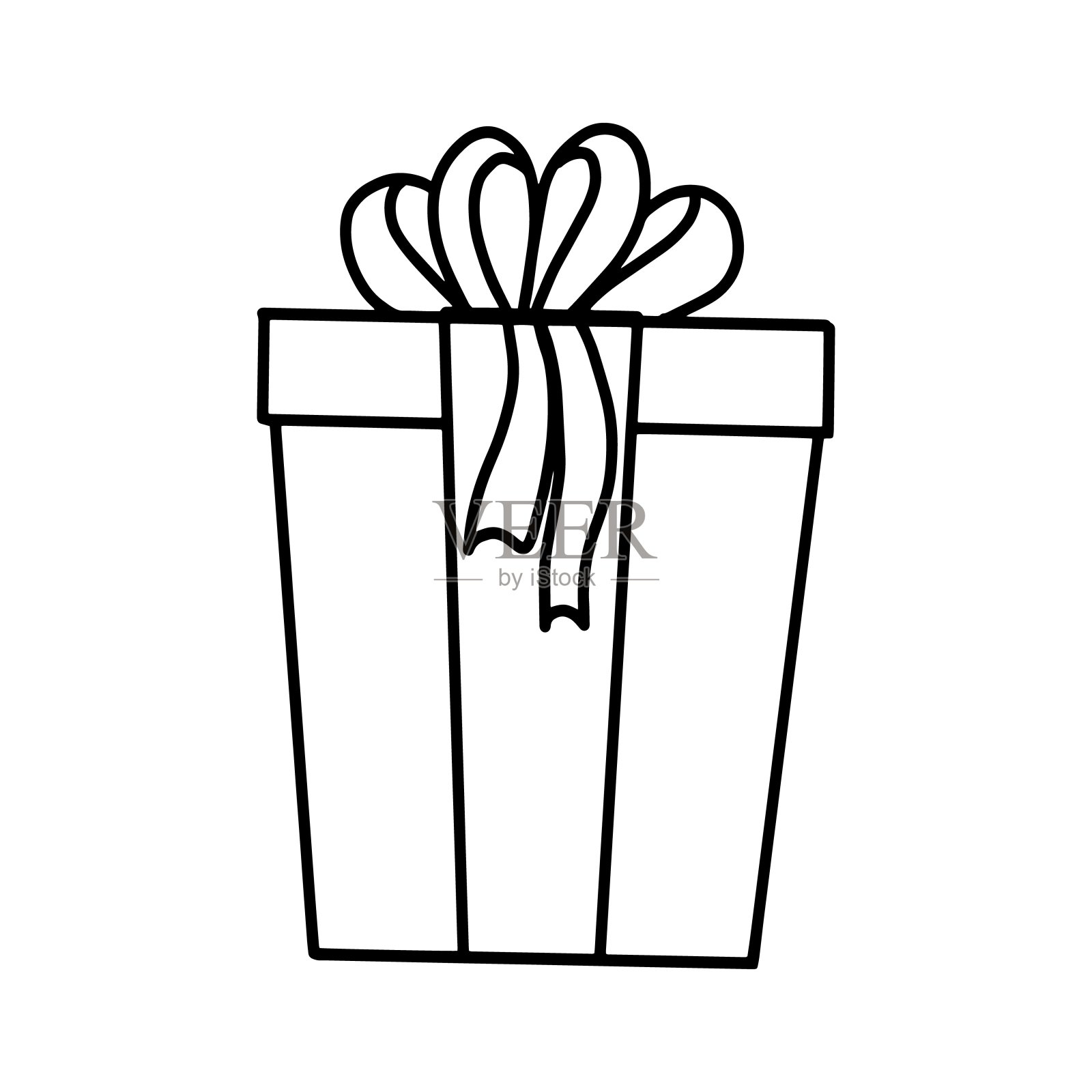 成人涂色书页礼品盒概念插画圣诞节矢量素材设计元素图片