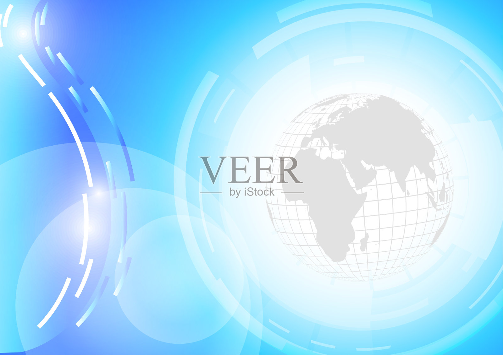 向量:带有抽象蓝色背景的世界插画图片素材