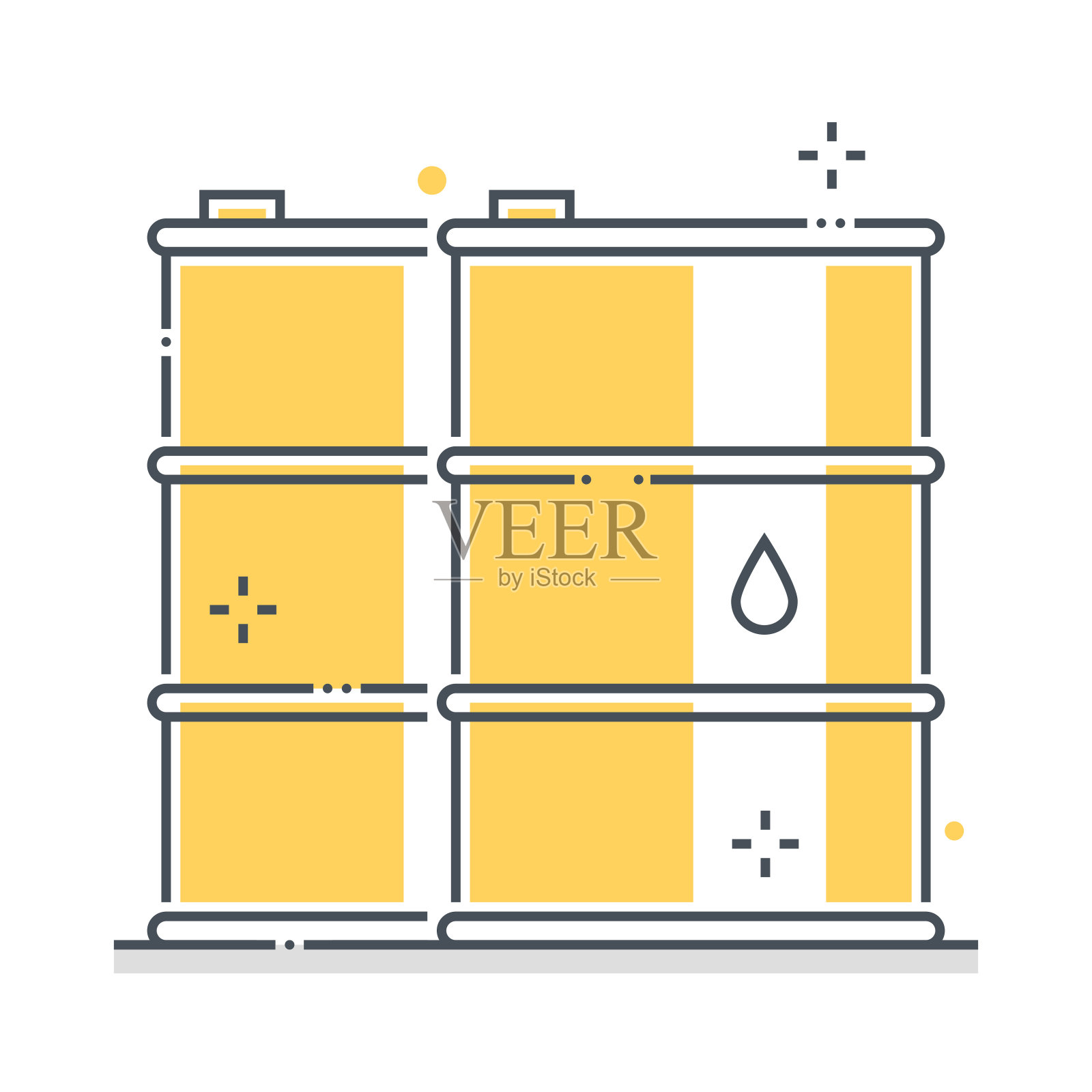 油桶相关颜色线向量图标，插图插画图片素材