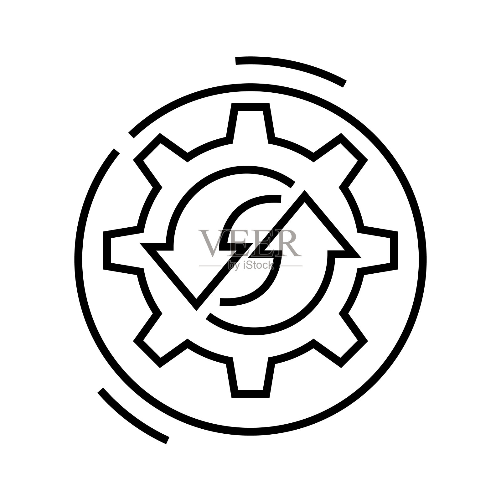 循环线图标，概念符号，轮廓矢量插图，线性符号插画图片素材